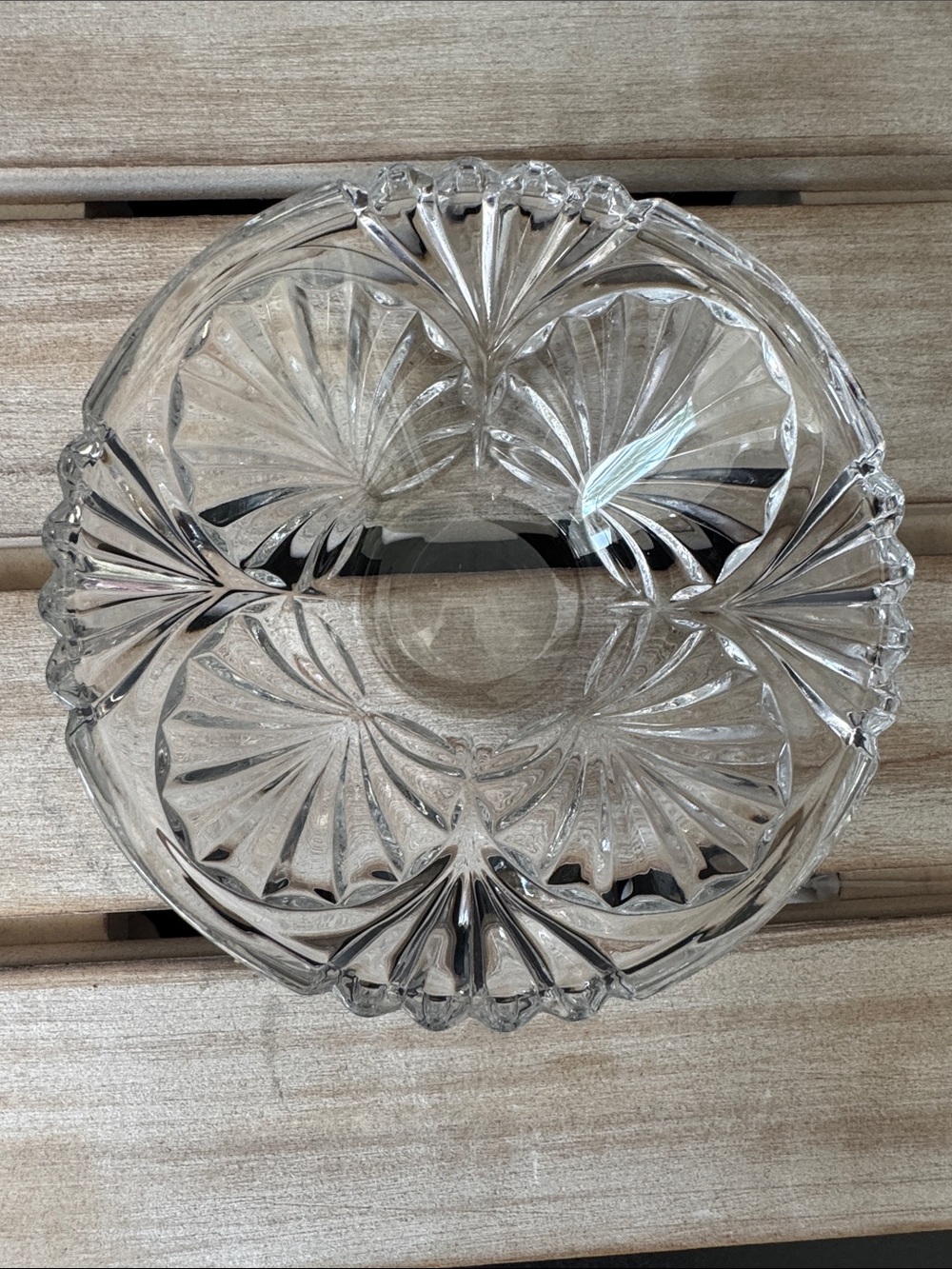 VTG Anna Hutte Germany Lead Crystal Covered Candy Dish - Clear & Cobalt Blue - Picture 3 of 8